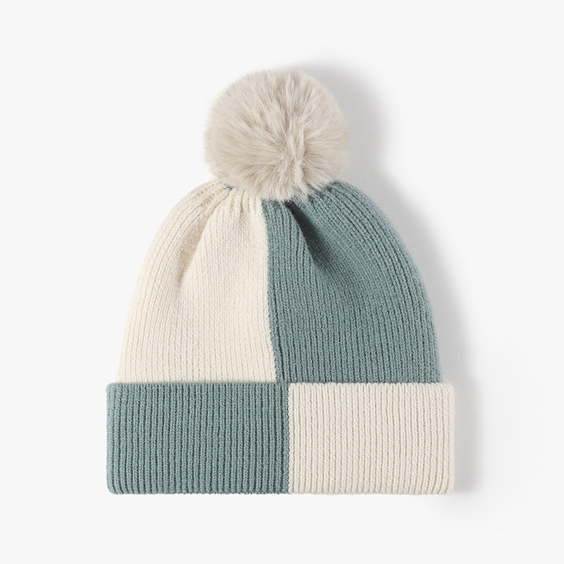 Color Block Knit Hat with Pom-pom - Charming Charlie