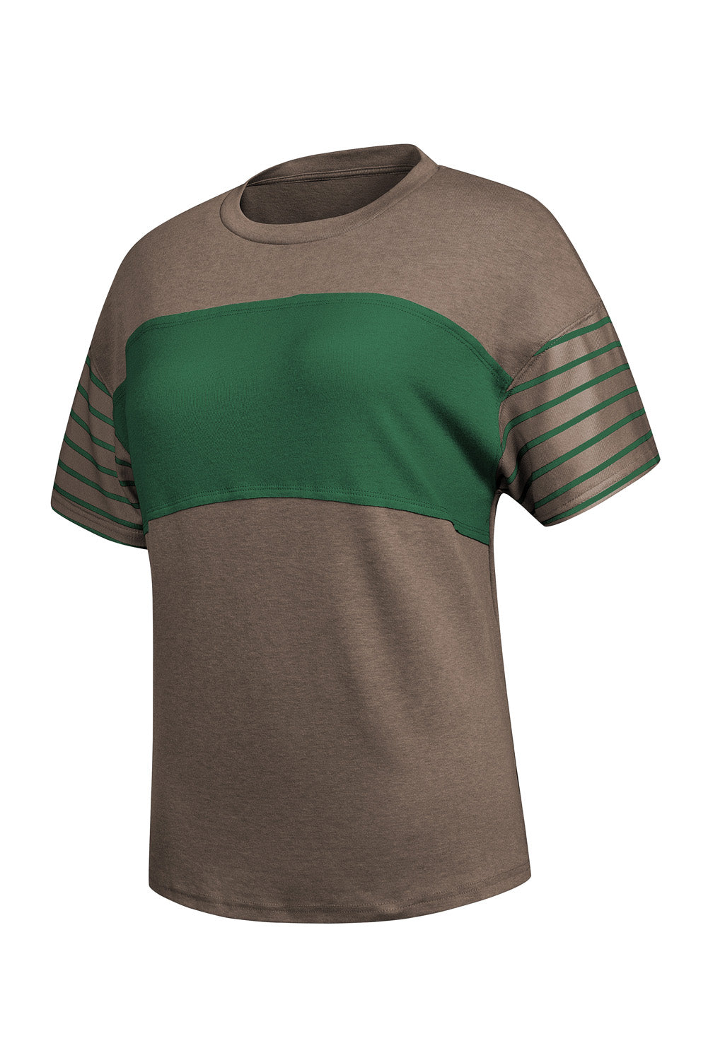 Striped Round Neck Short Sleeve T-Shirt - Charming Charlie