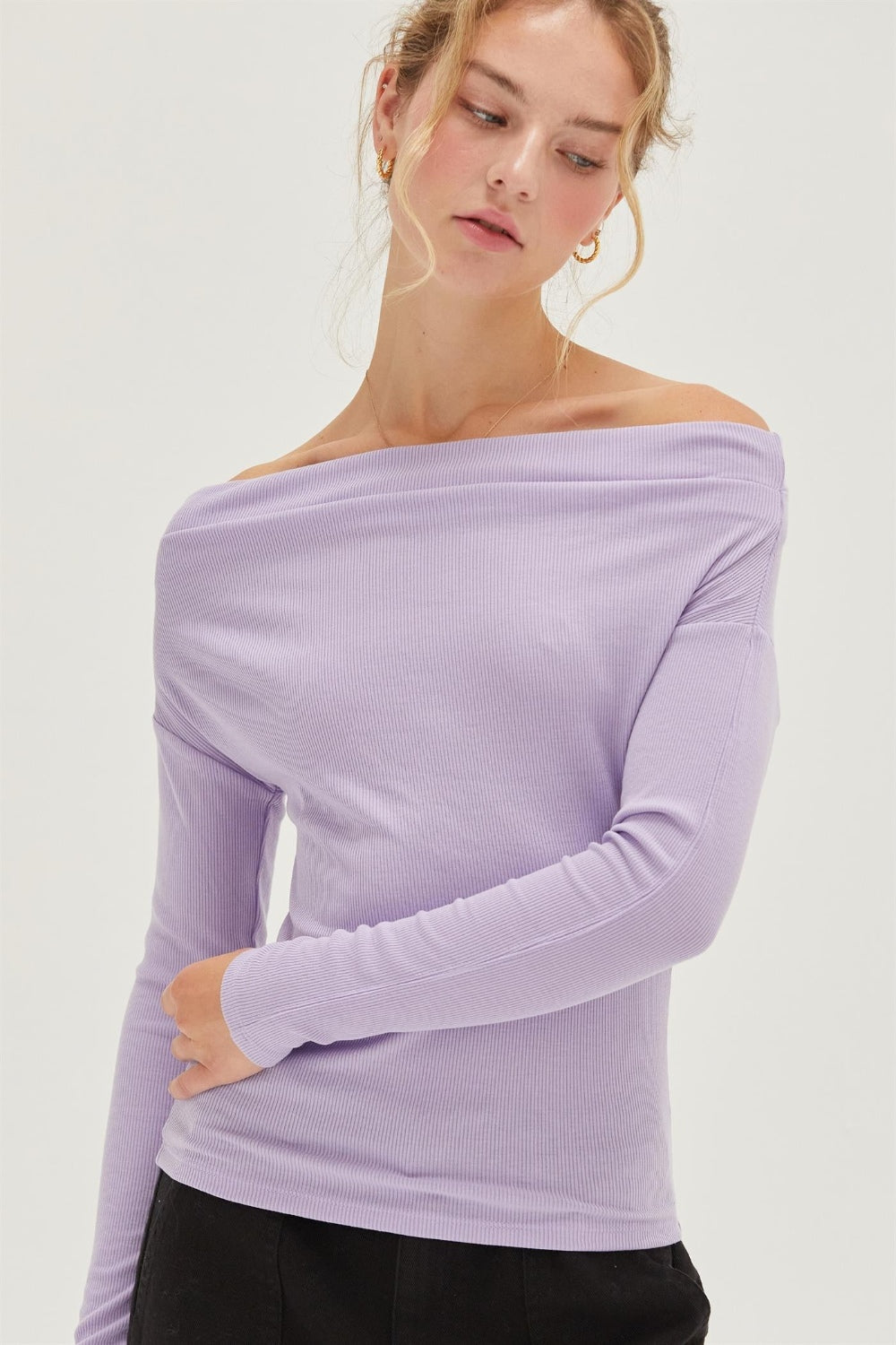 HYFVE Off Shoulder Ribbed Knit Top - Charming Charlie