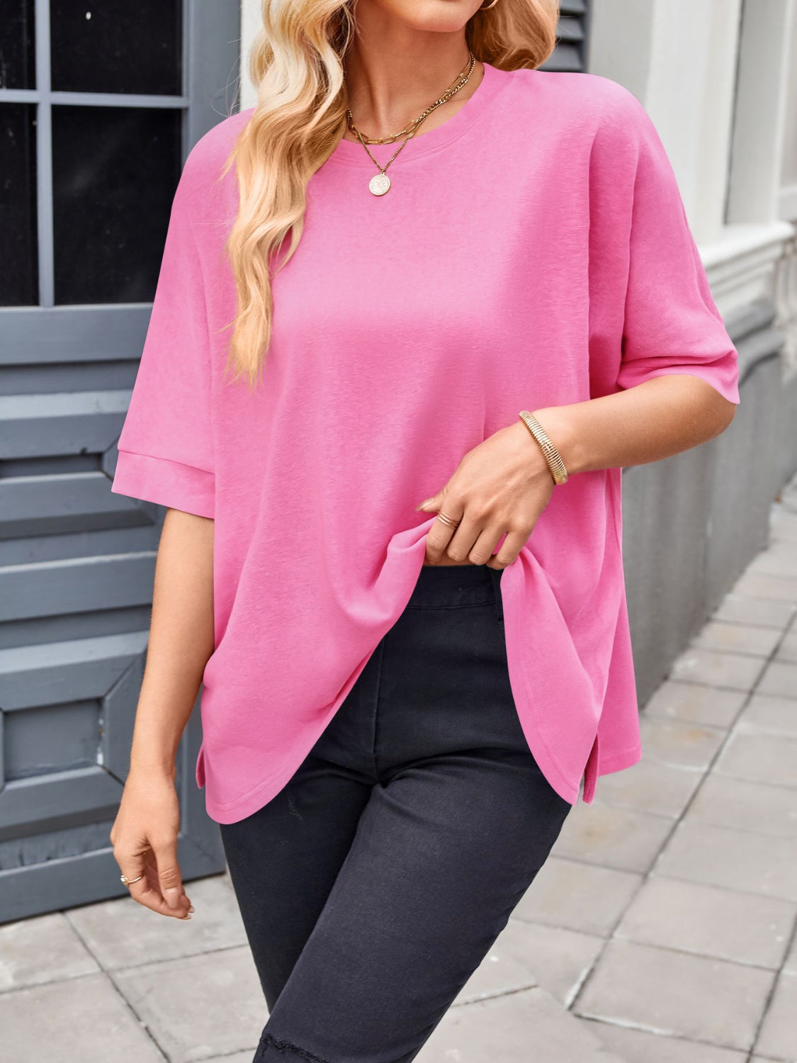 Lovelet Round Neck Half Sleeve T-Shirt - Charming Charlie