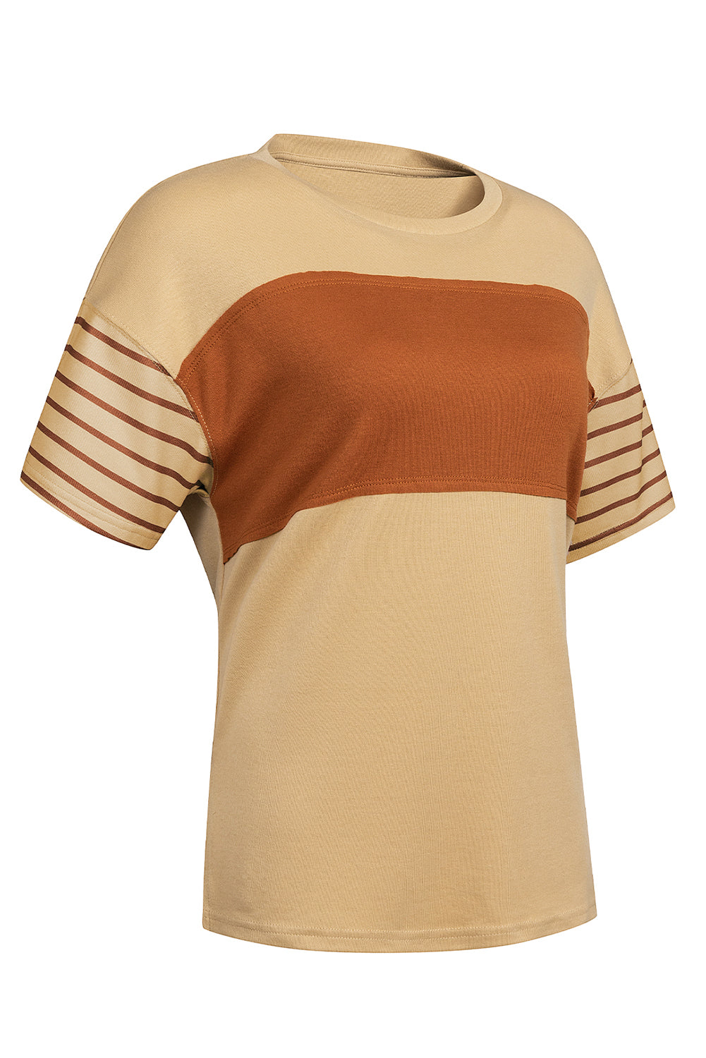 Striped Round Neck Short Sleeve T-Shirt - Charming Charlie