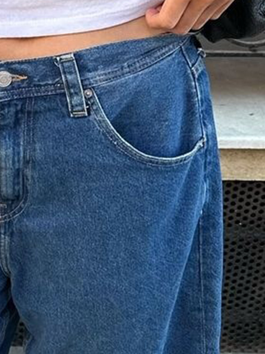 High Waist Denim Shorts with Pockets - Charming Charlie
