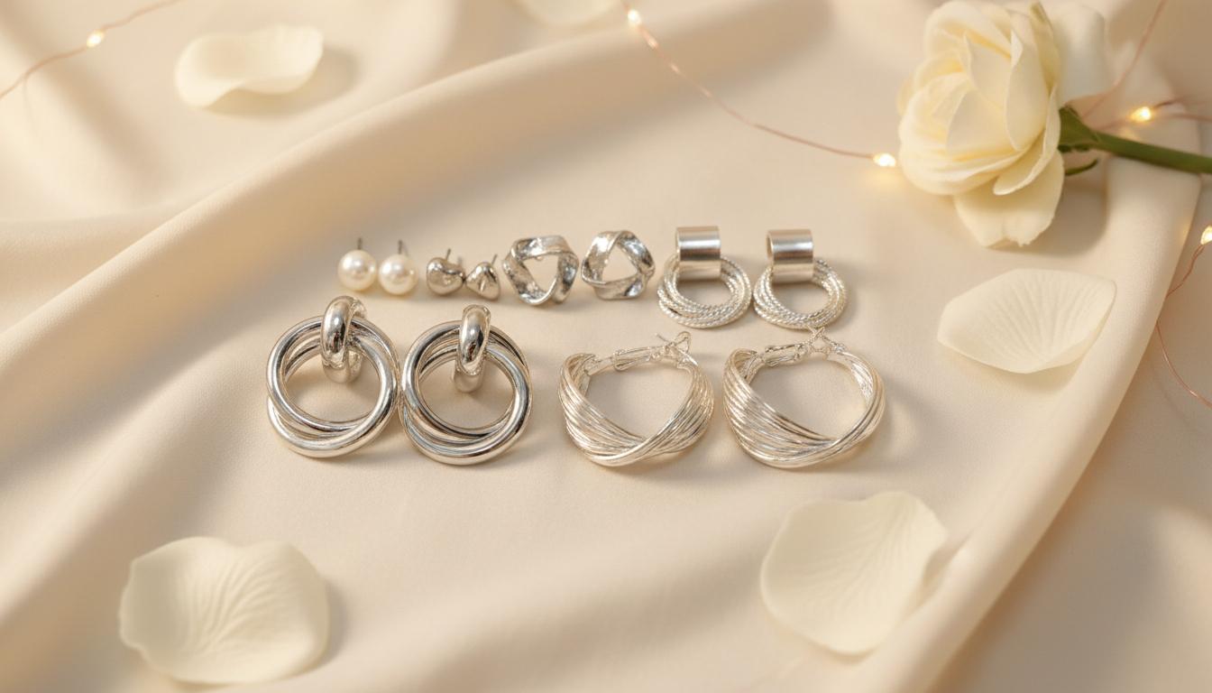 Radiant Silver Hoop & Stud Earrings Set - Charming Charlie
