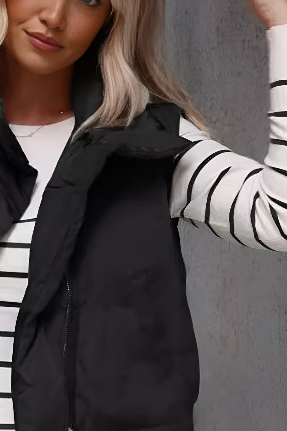 Zip Up Vest Coat with Pockets - Charming Charlie
