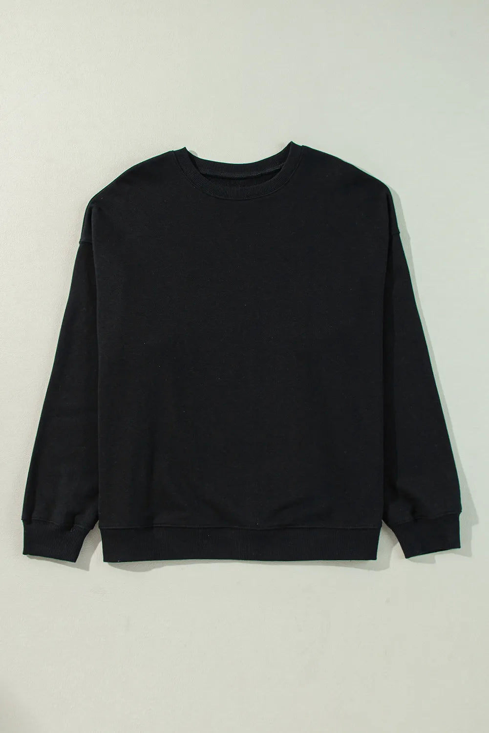 Plus Size Round Neck Long Sleeve Sweatshirt - Charming Charlie
