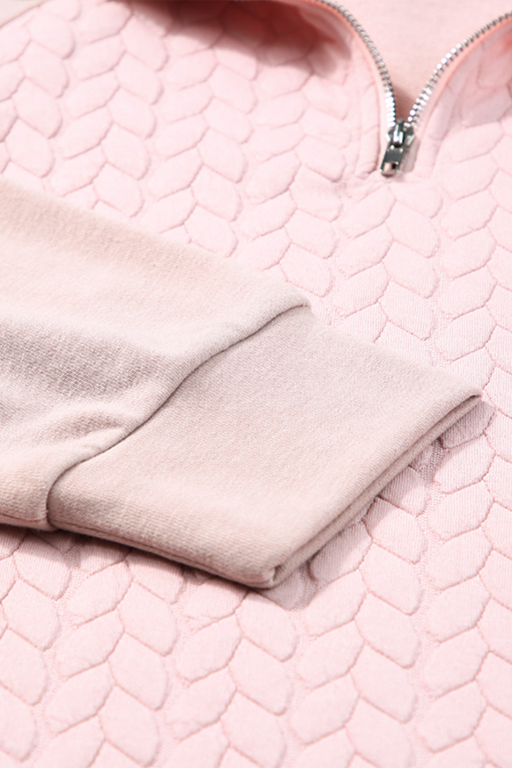 Textured Quarter Zip Long Sleeve Sweatshirt - Charming Charlie