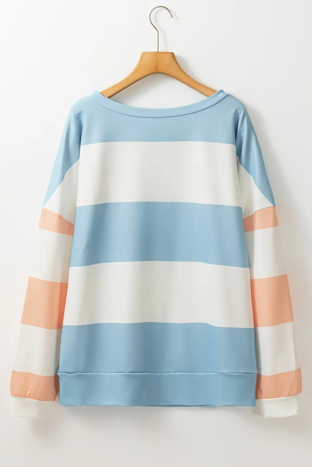 Contrast Color Block Round Neck Long Sleeve Top - Charming Charlie