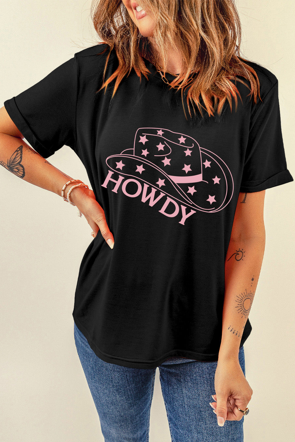 HOWDY Round Neck Short Sleeve T-Shirt - Charming Charlie