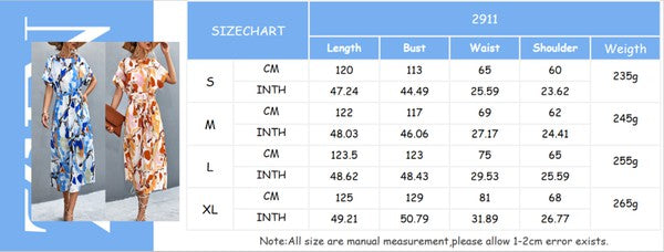 Women Print Round Neck Neck Short Sleeve Dress - Charming Charlie