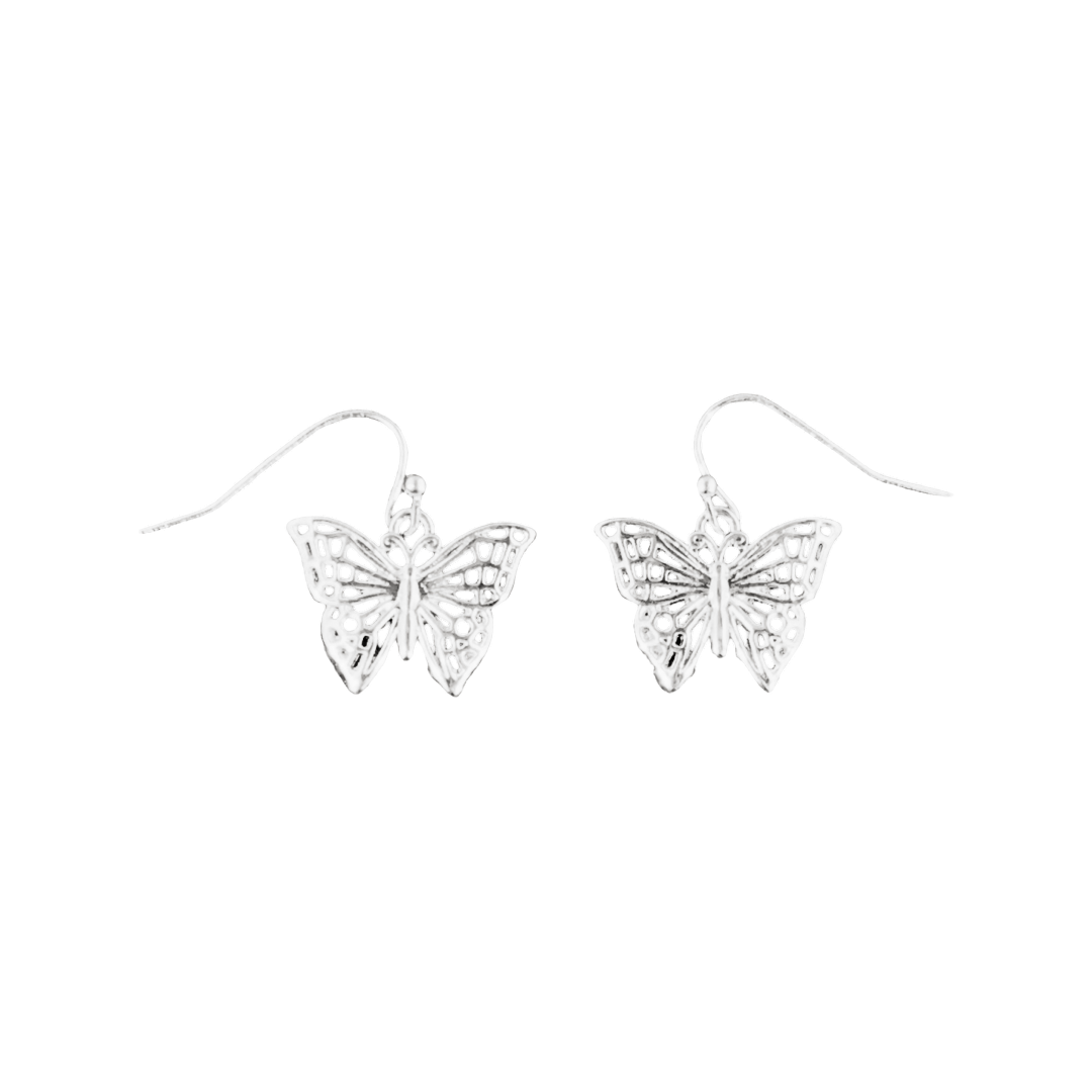 Silver Butterfly Earring - Charming Charlie