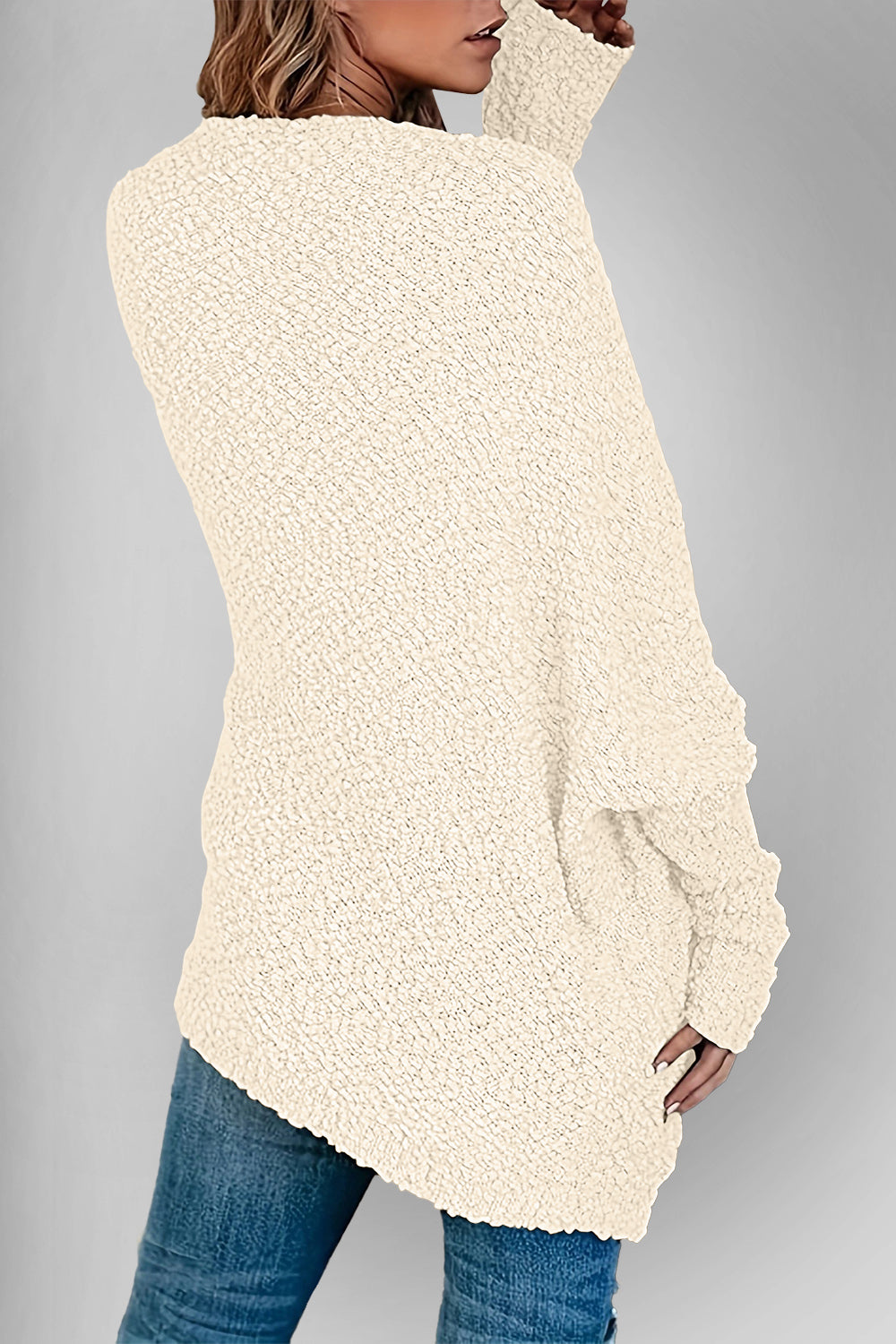 Double Take Pocketed Open Front Long Sleeve Cardigan - Charming Charlie