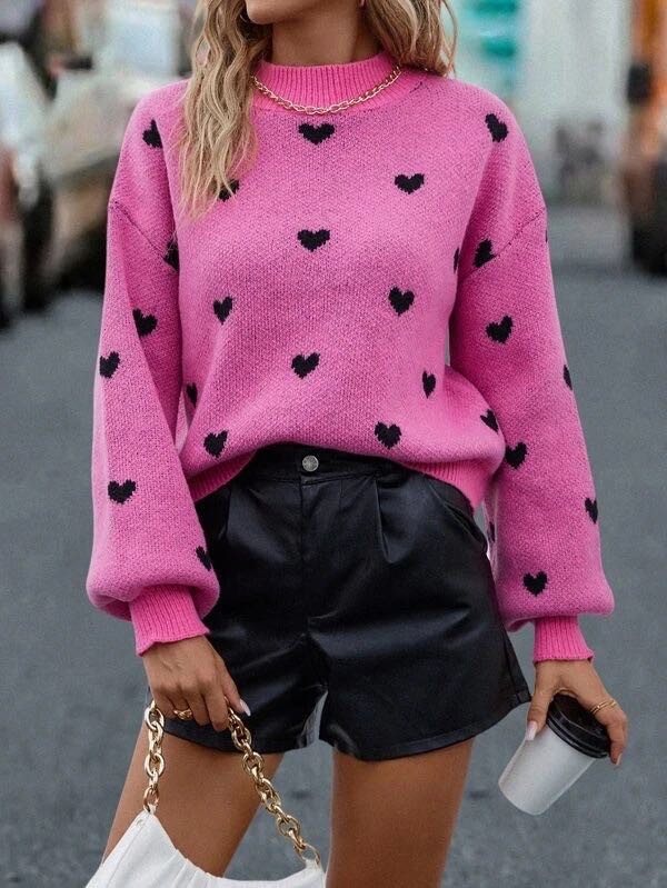 All over heart sweater - Charming Charlie