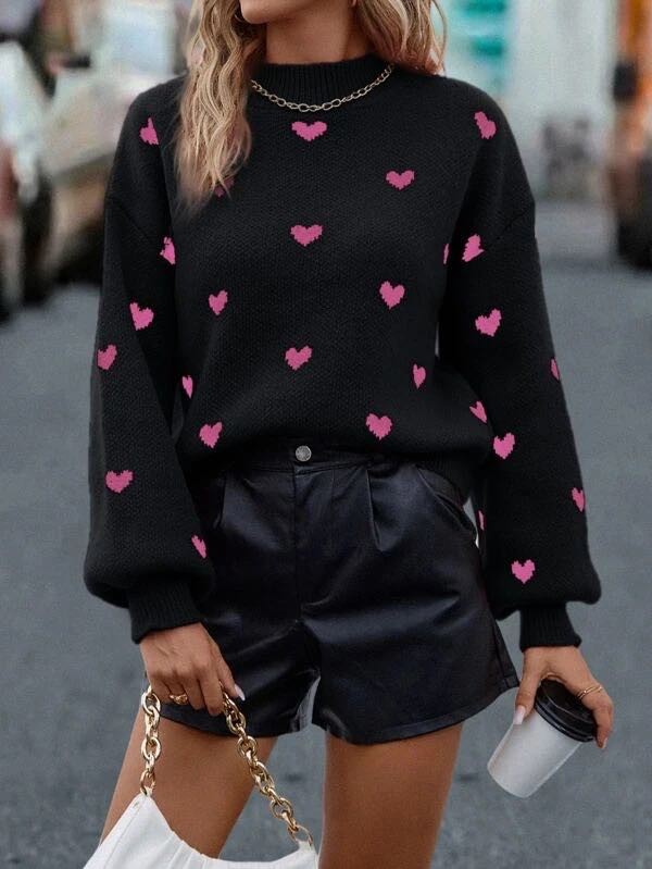 All over heart sweater - Charming Charlie