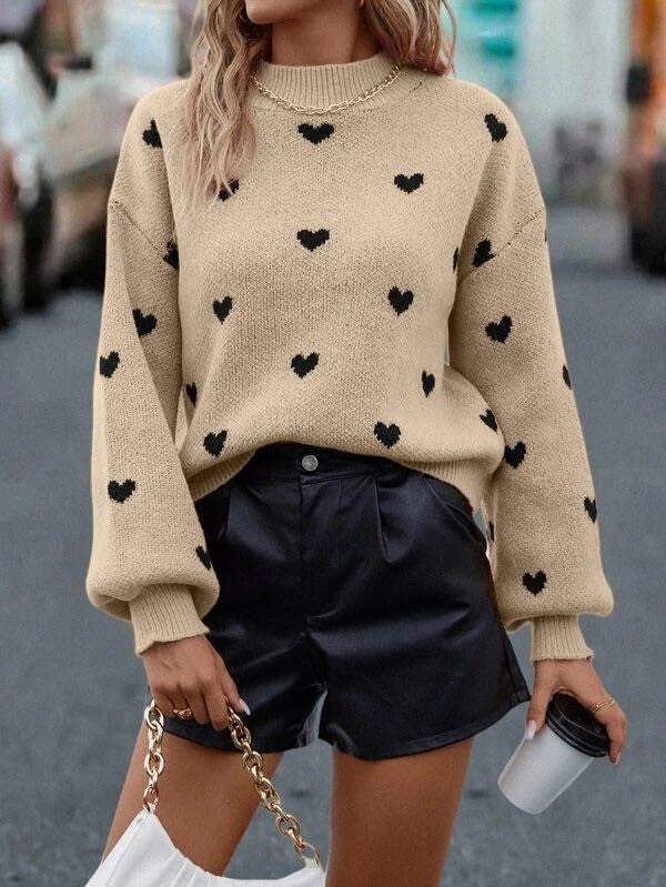 All over heart sweater - Charming Charlie