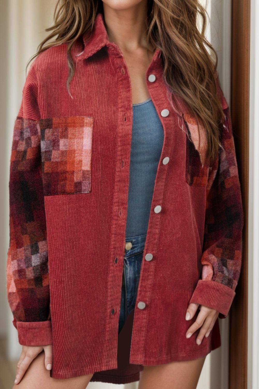 Button Up Long Sleeve Jacket - Charming Charlie