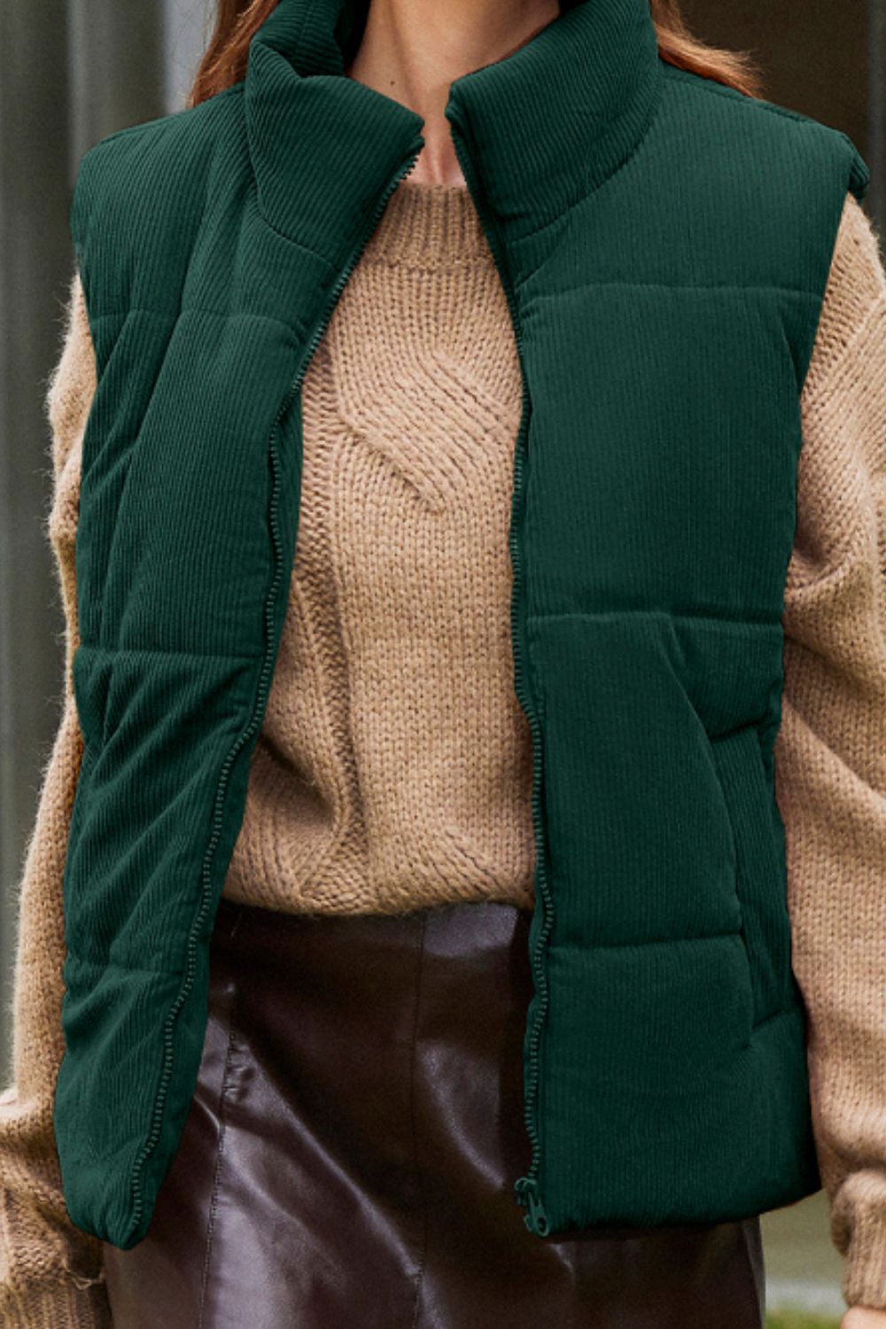 Zip Up Turtleneck Vest Coat - Charming Charlie