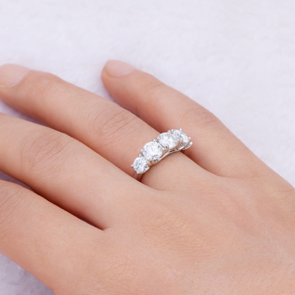 3.6 Carat Moissanite 925 Sterling Silver Ring - Charming Charlie
