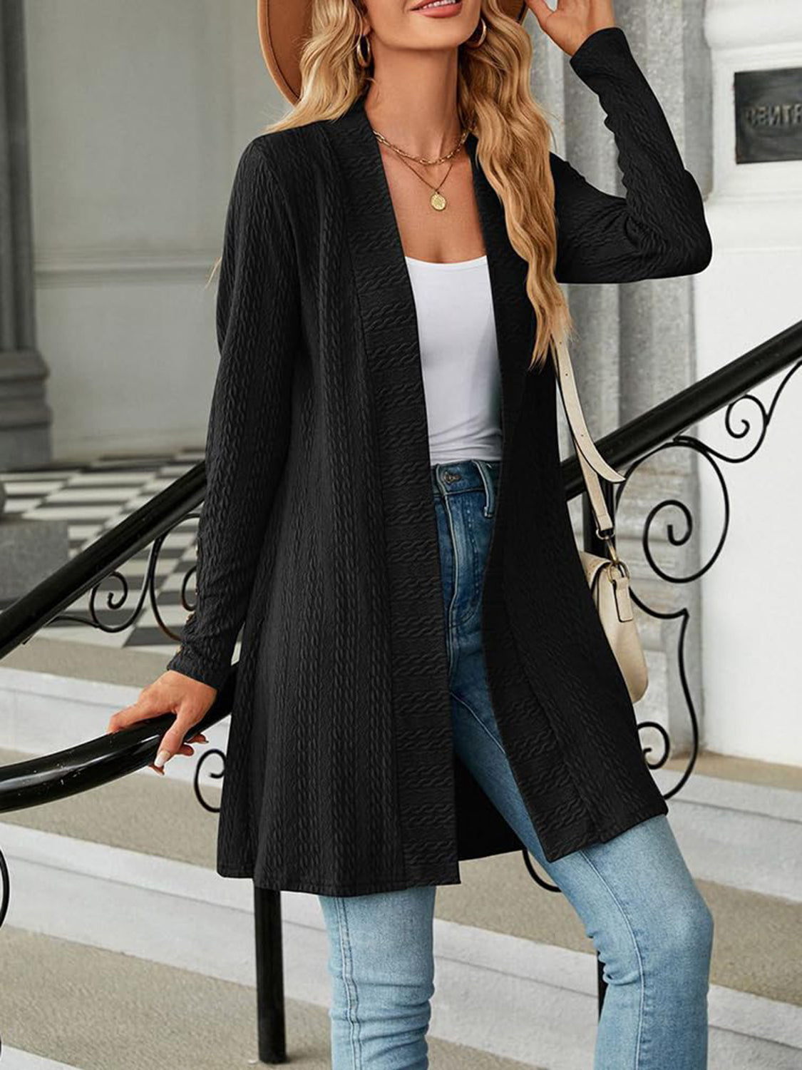 Open Front Long Sleeve Cardigan - Charming Charlie