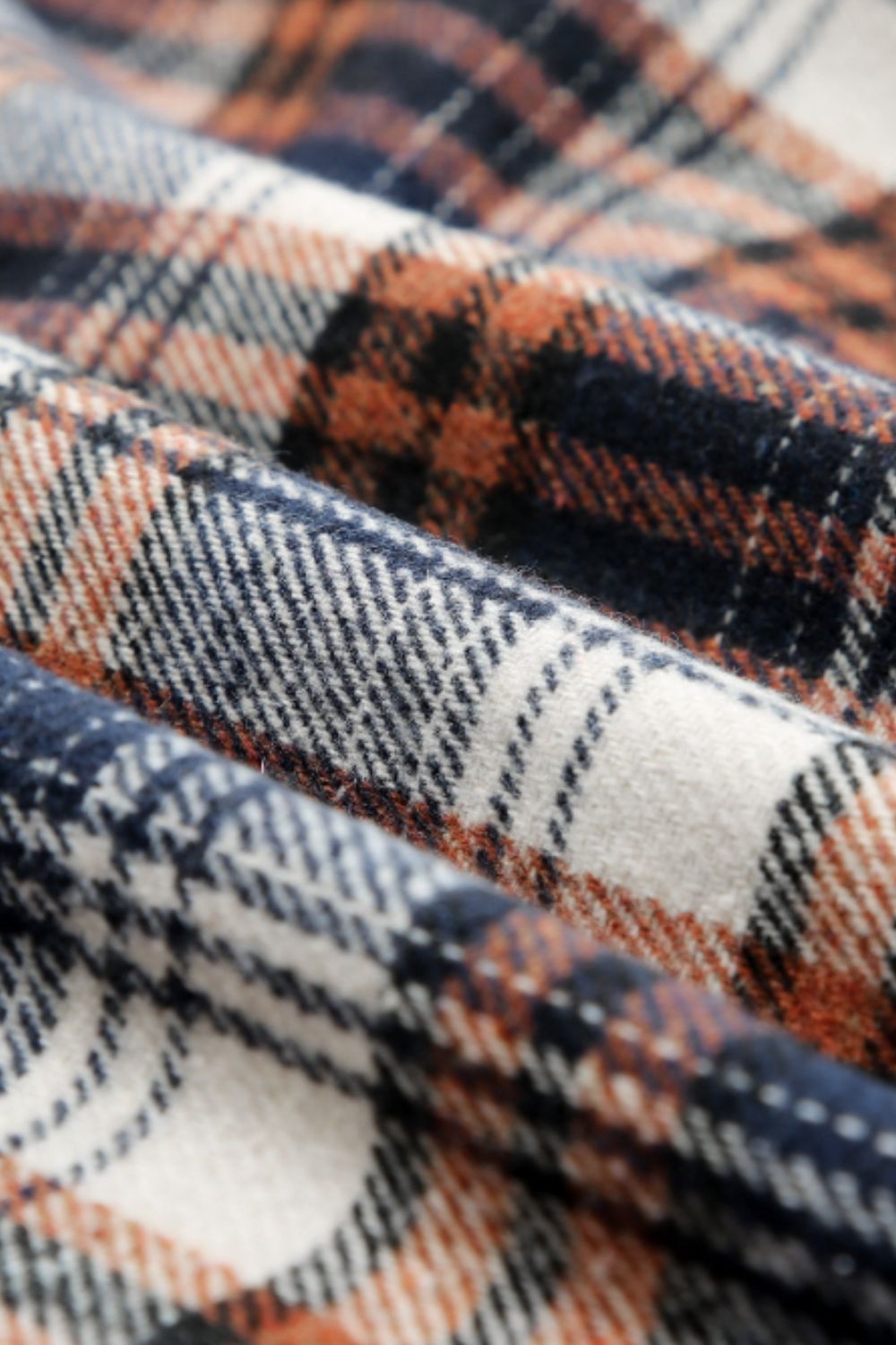 Plaid Button Up Long Sleeve Hooded Jacket - Charming Charlie