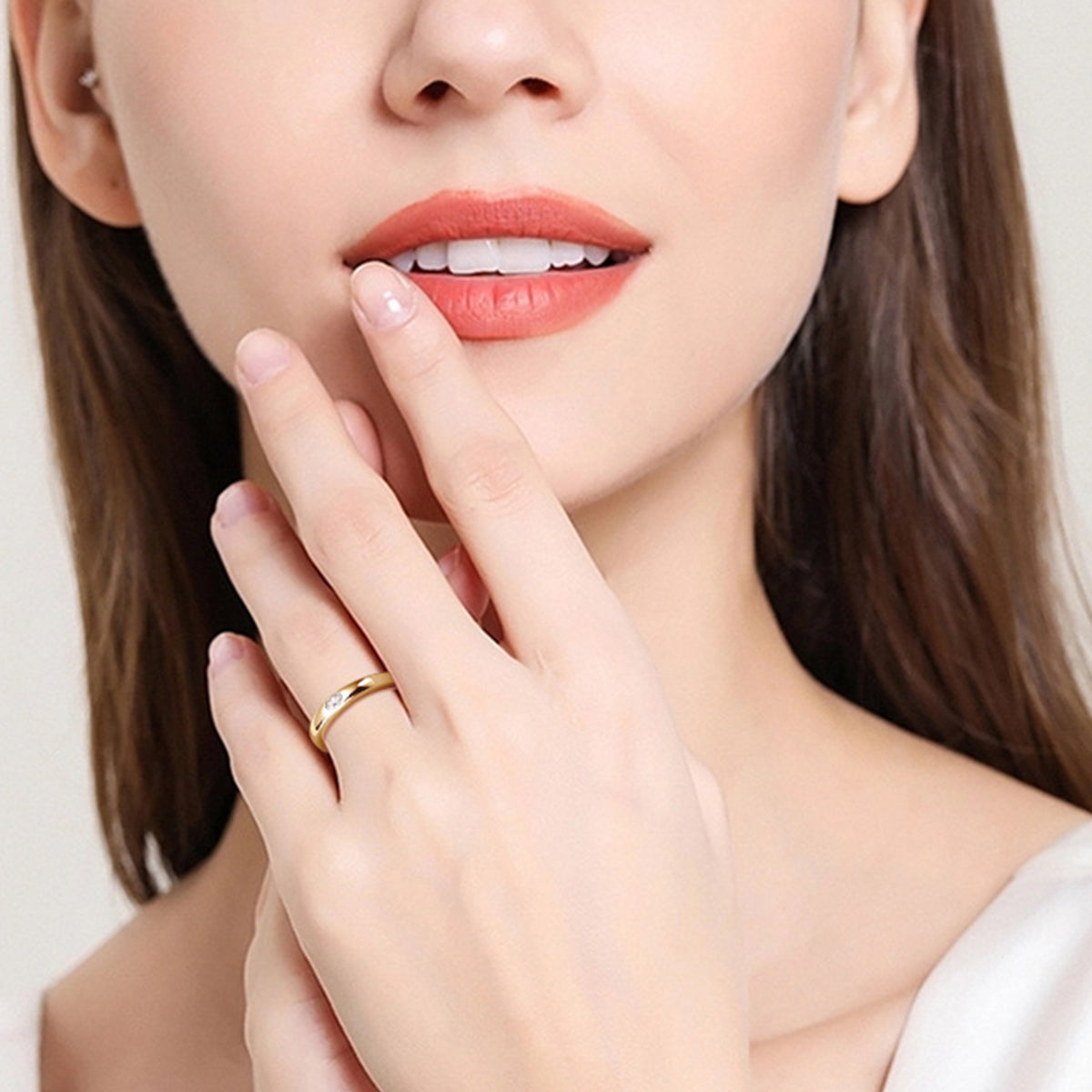 925 Sterling Silver Inlaid Moissanite Ring - Charming Charlie