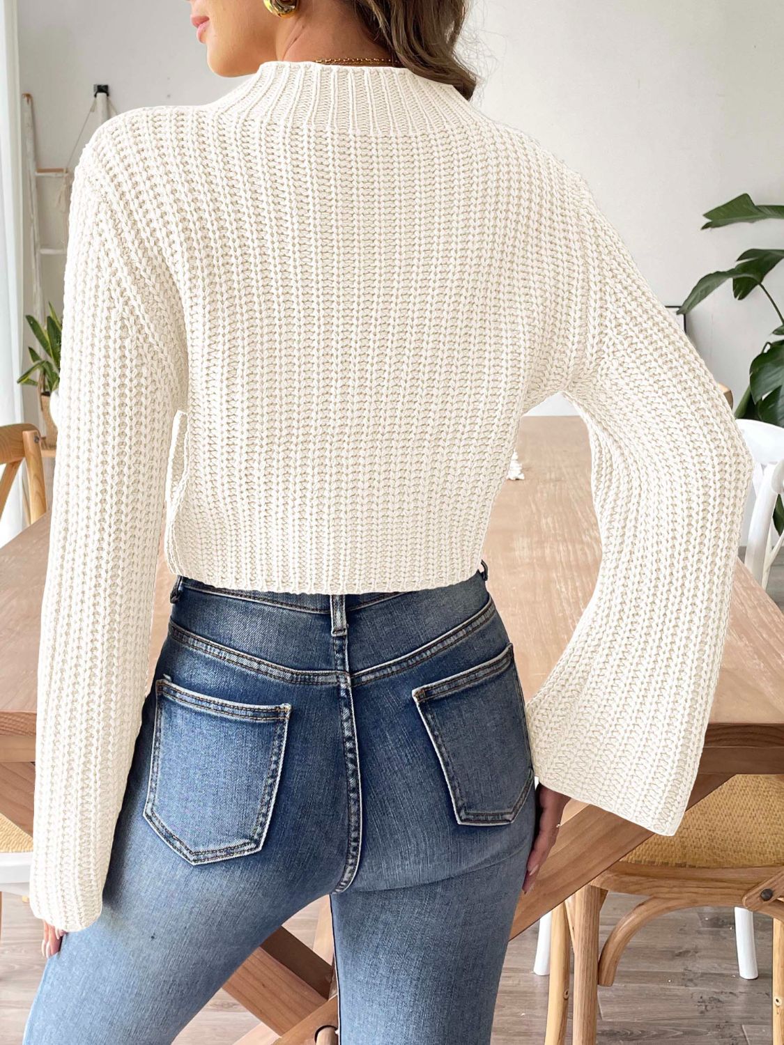 Mock Neck Long Sleeve Sweater - Charming Charlie