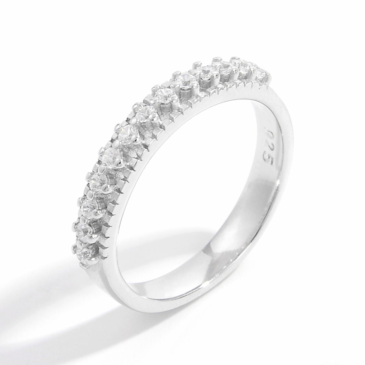 925 Sterling Silver Inlaid Zircon Ring - Charming Charlie