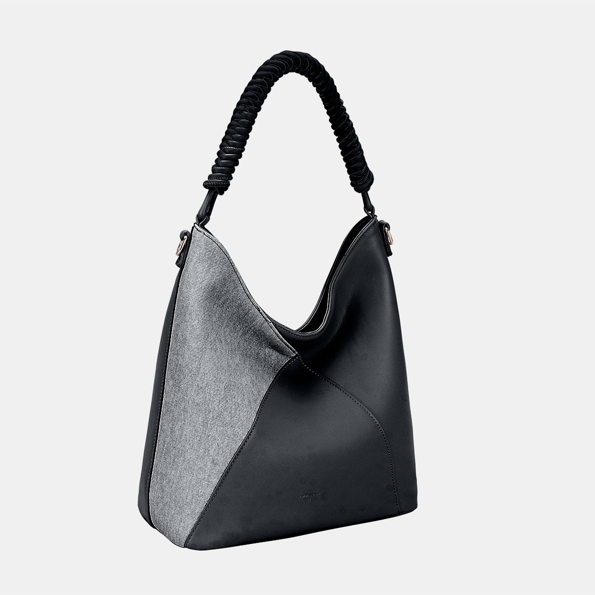 David Jones Woven Handle PU Leather Handbag - Charming Charlie