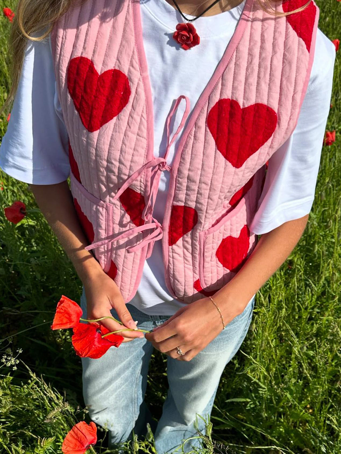Tied Heart Vest with Pockets - Charming Charlie