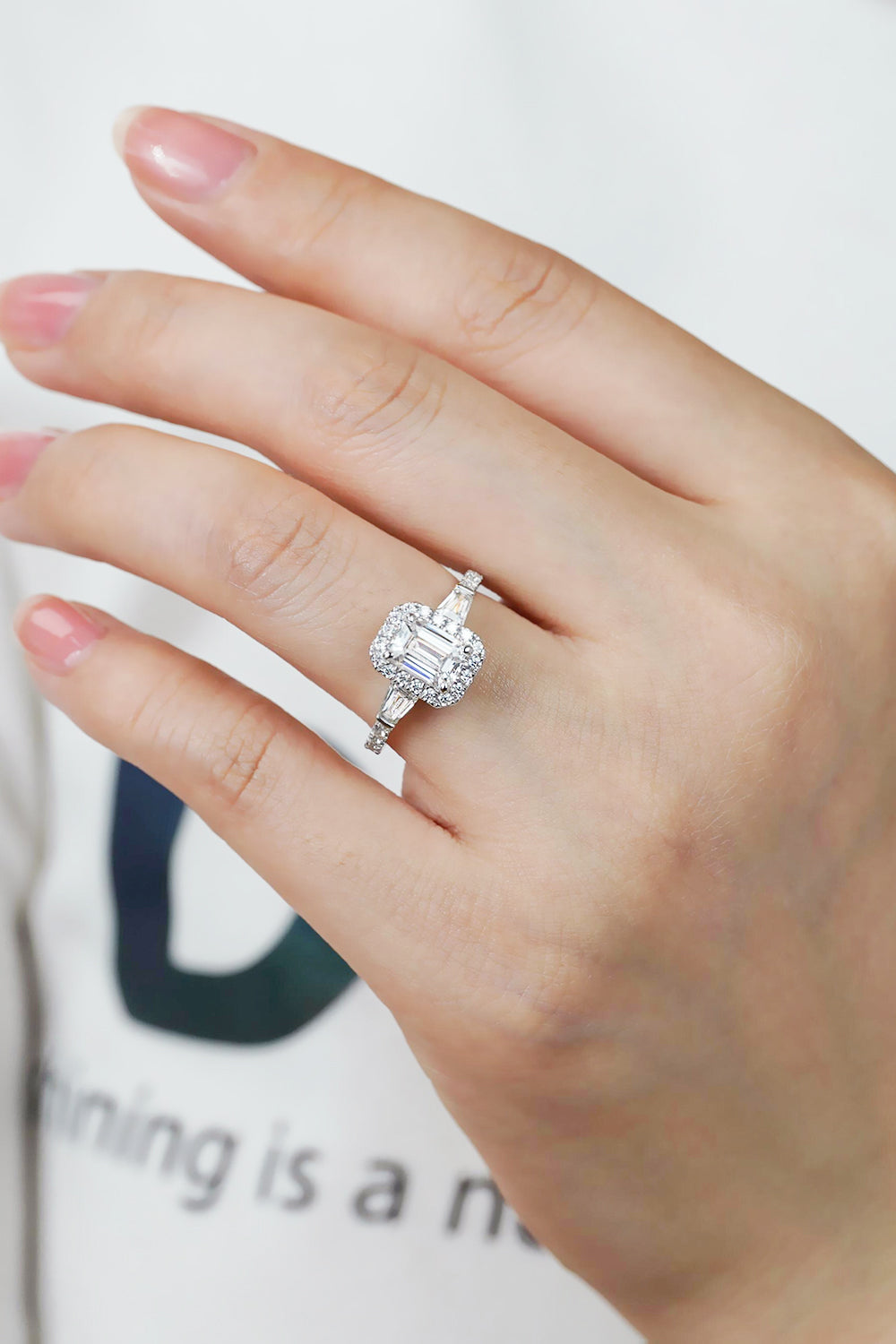 1 Carat Moissanite Geometric 925 Sterling Silver Ring - Charming Charlie
