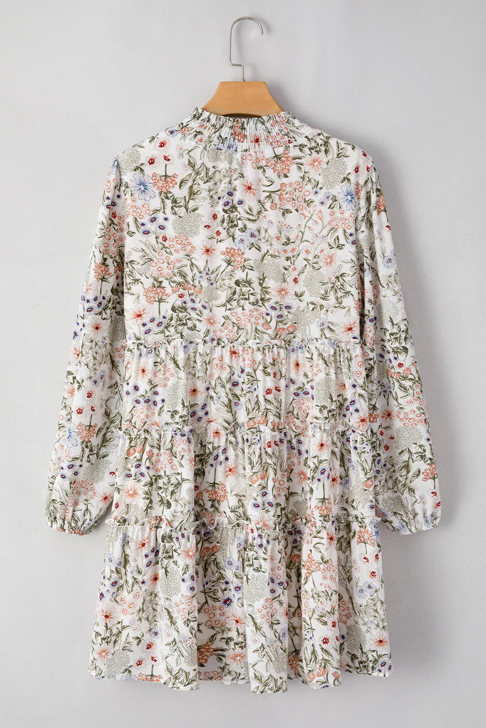 Printed Mock Neck Long Sleeve Mini Dress - Charming Charlie