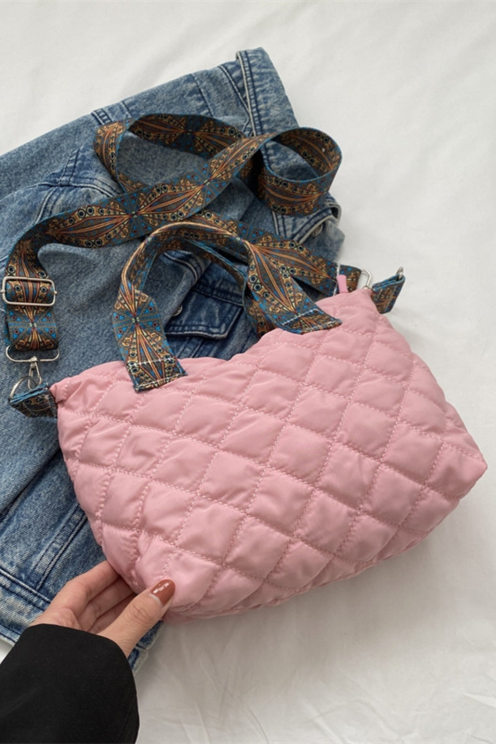 Bubble Textured Printed Strap Handbag - Charming Charlie