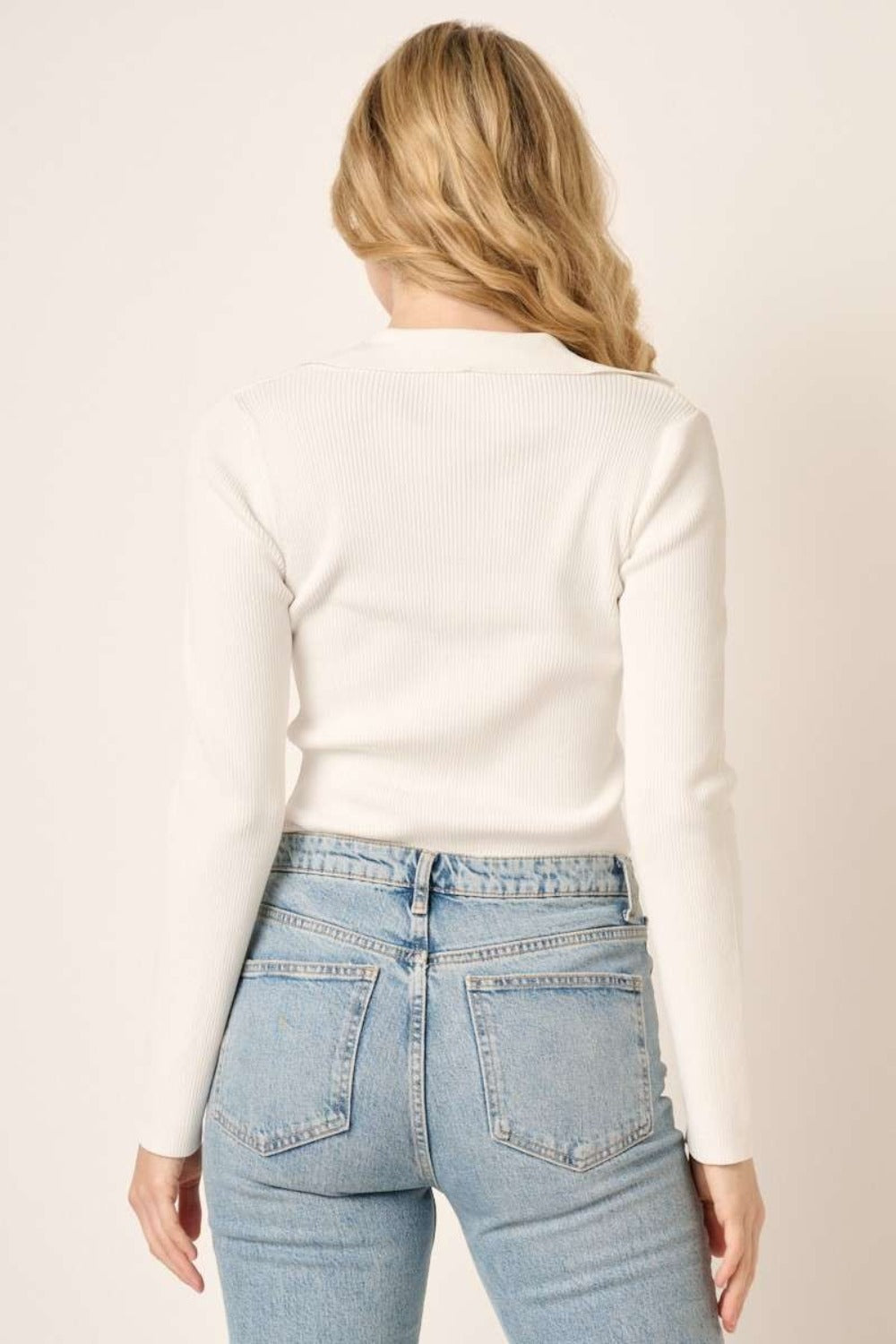 Mittoshop Polo Long Sleeve Ribbed Knit Top - Charming Charlie
