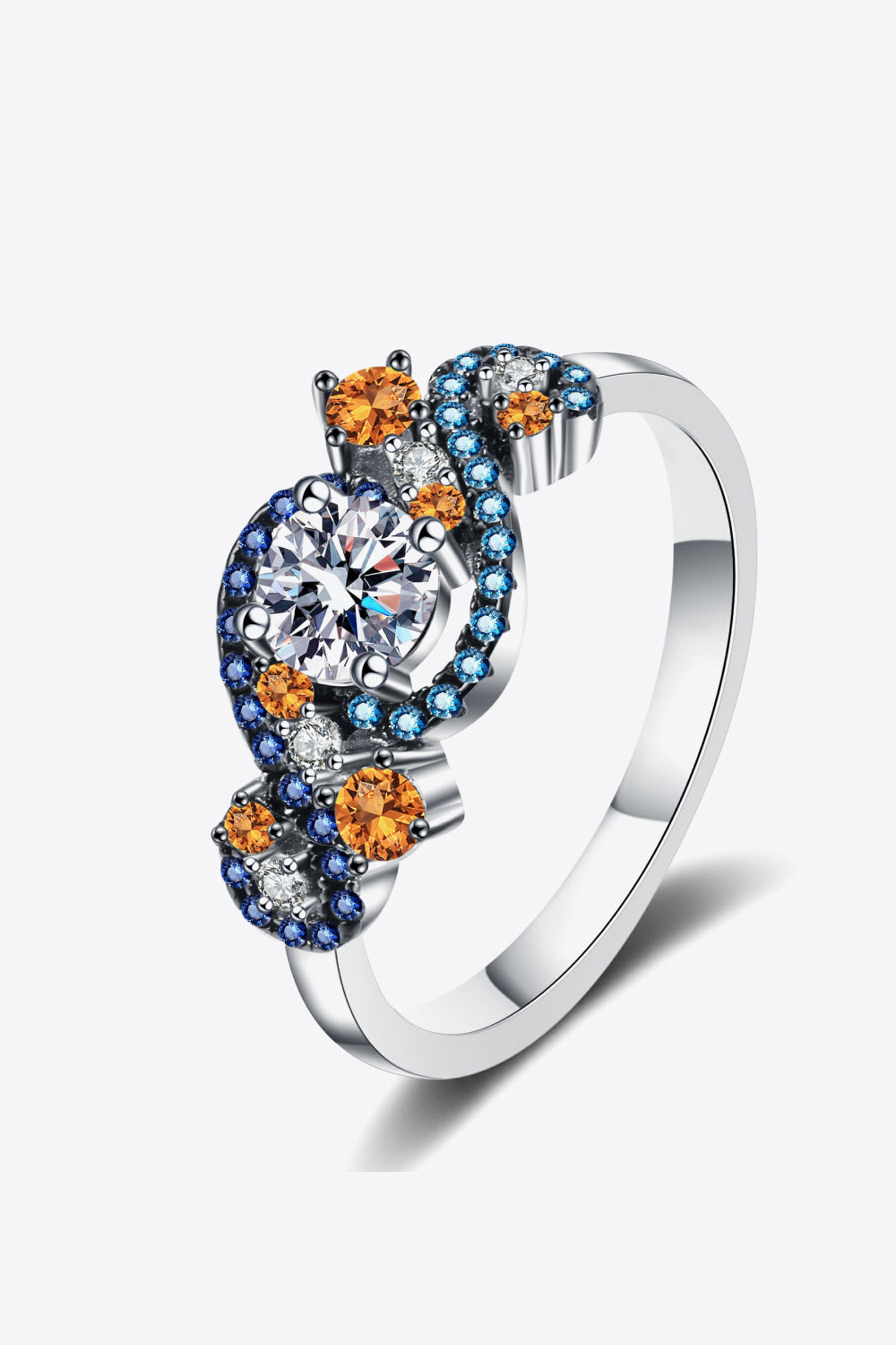 Moissanite Contrast 925 Sterling Silver Ring - Charming Charlie