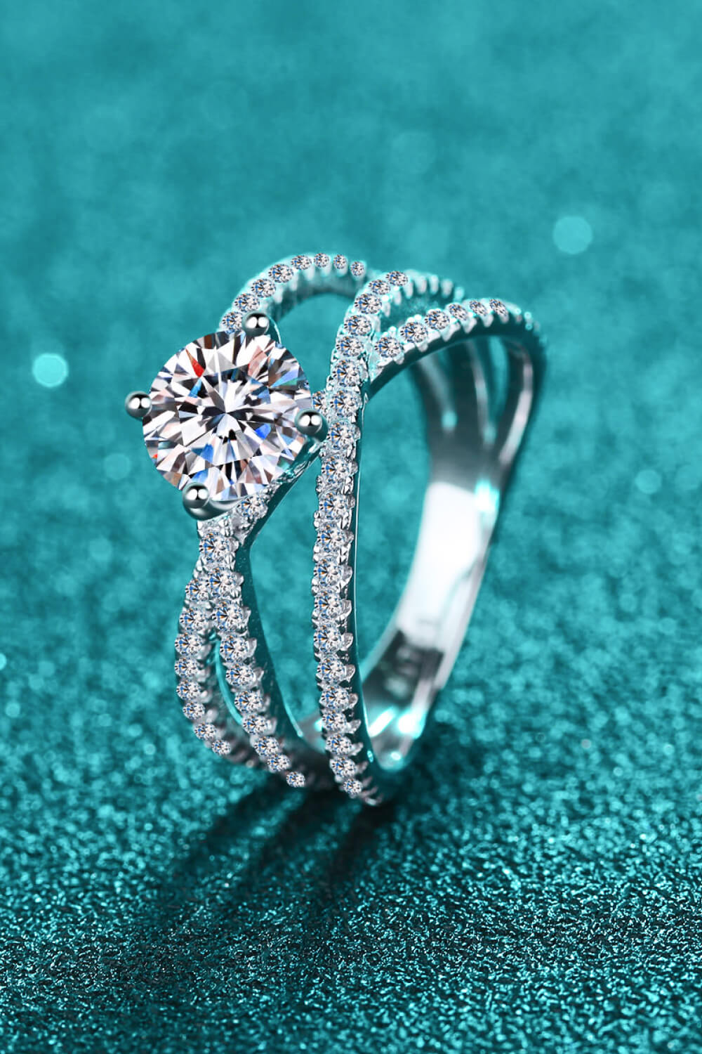1 Carat Moissanite Crisscross Ring - Charming Charlie