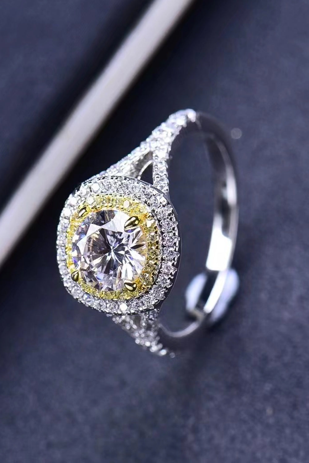 Two-Tone 1 Carat Moissanite Ring - Charming Charlie