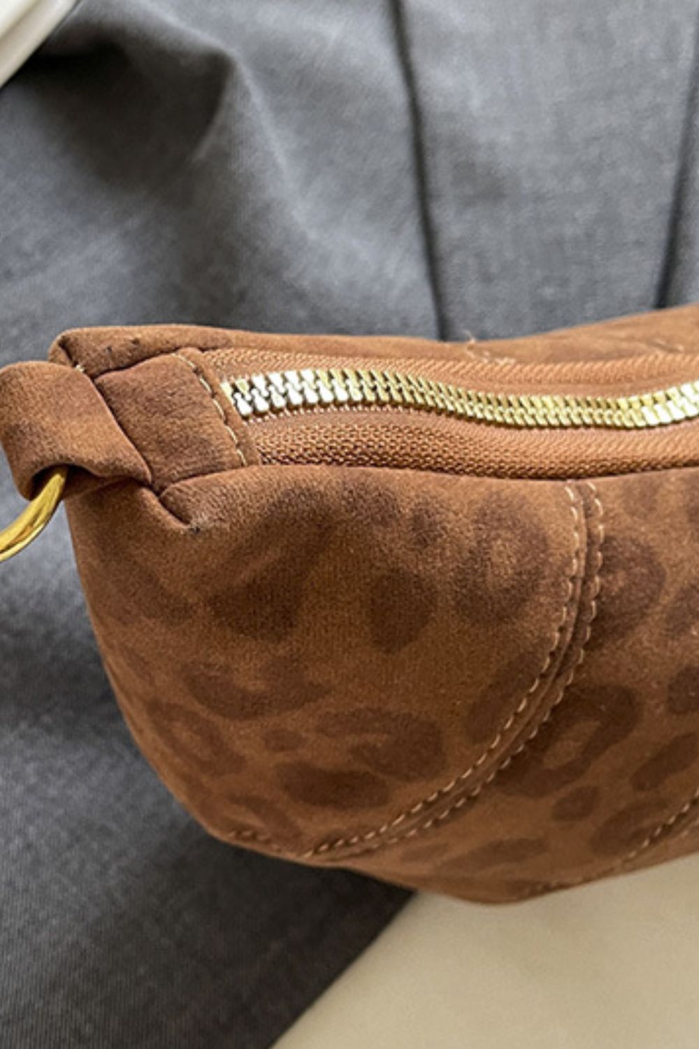 PU Leather Strap Suede Shoulder Bag - Charming Charlie