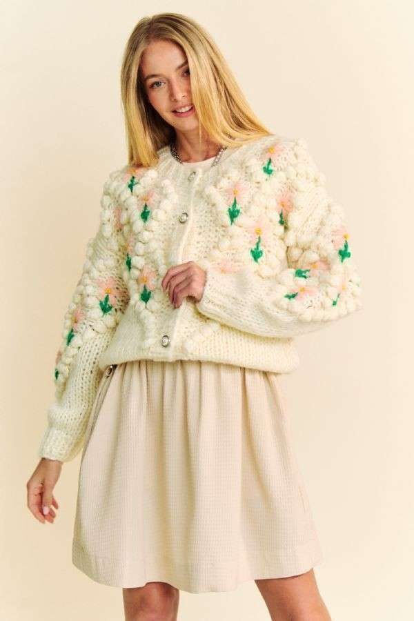 Davi & Dani Floral Pattern Button Down Cardigan - Charming Charlie
