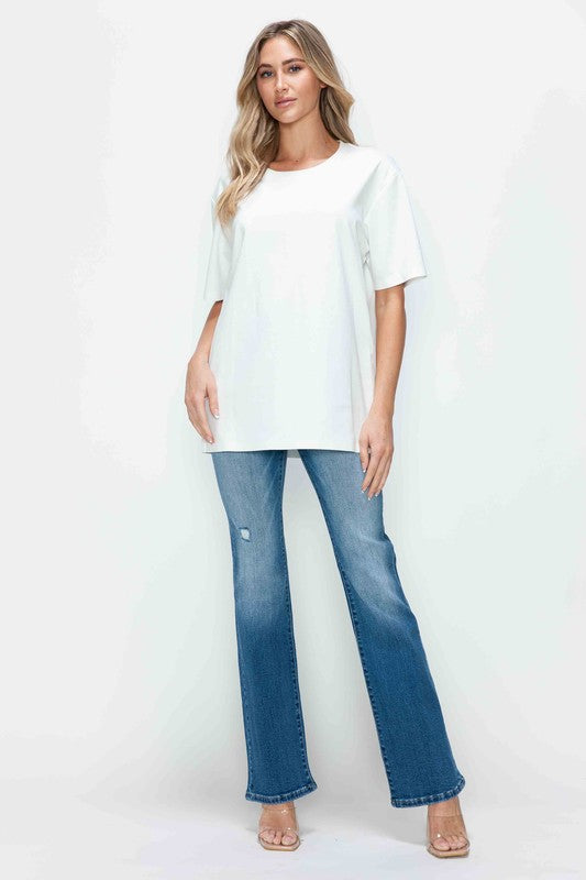 bytos Full Size Distressed High Rise Jeans with Pockets - Charming Charlie