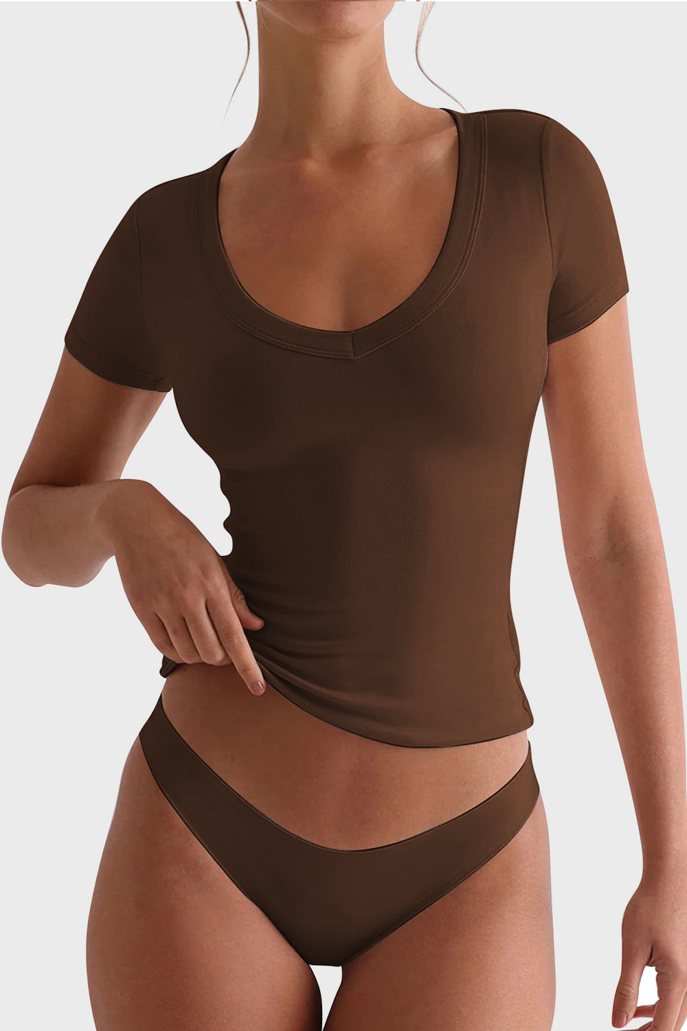 Lovelet Scoop Neck Short Sleeve T-Shirt - Charming Charlie