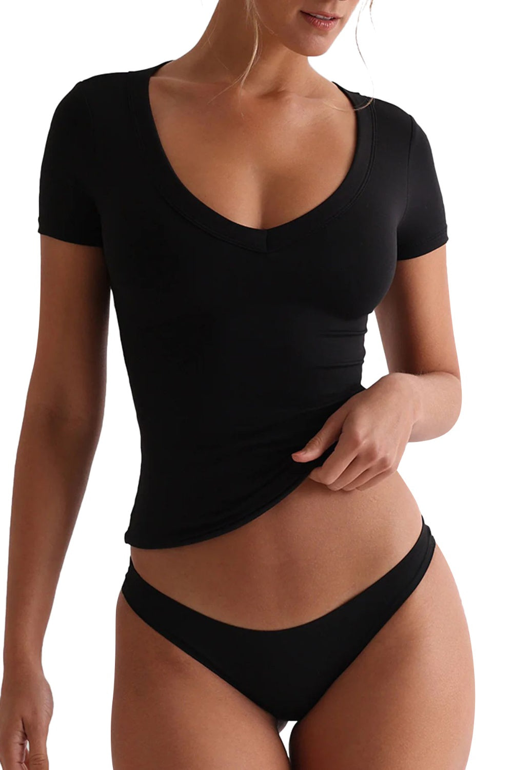 Lovelet Scoop Neck Short Sleeve T-Shirt - Charming Charlie