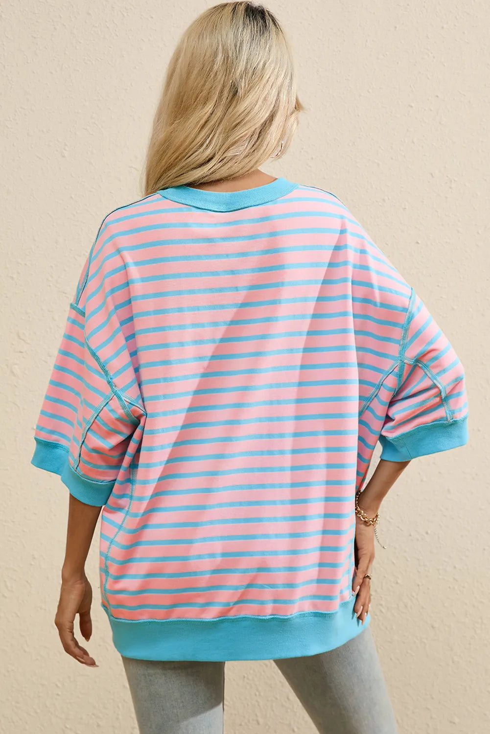 Boots Striped Round Neck Half Sleeve T-Shirt - Charming Charlie