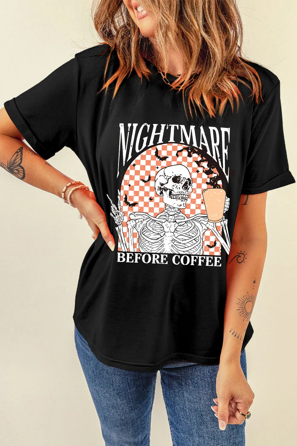 Graphic Round Neck Short Sleeve T-Shirt - Charming Charlie