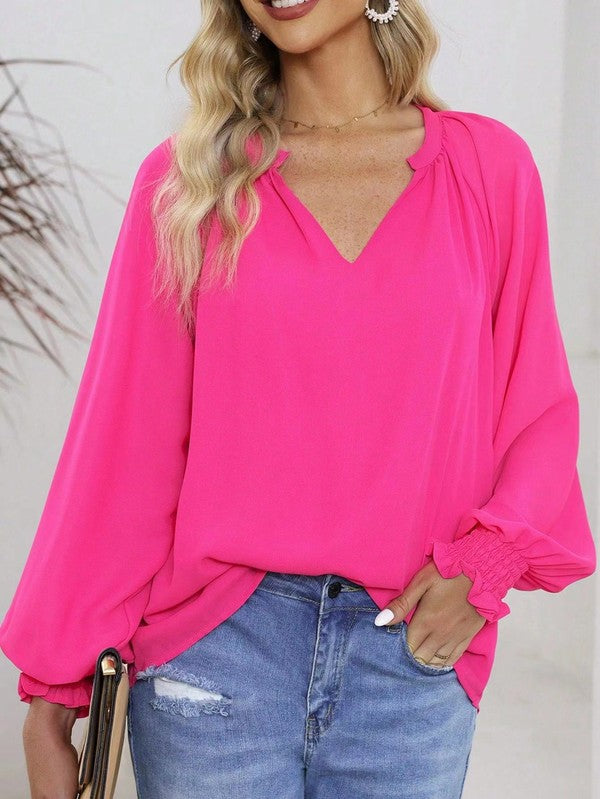Oversized v neck blouse - Charming Charlie