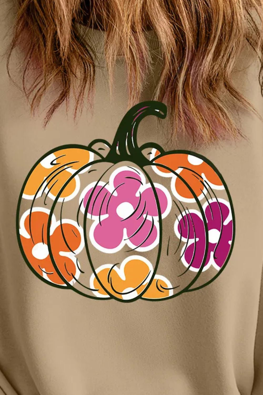 Plus Size Pumpkin Graphic Dropped Shoulder Sweatshirt - Charming Charlie