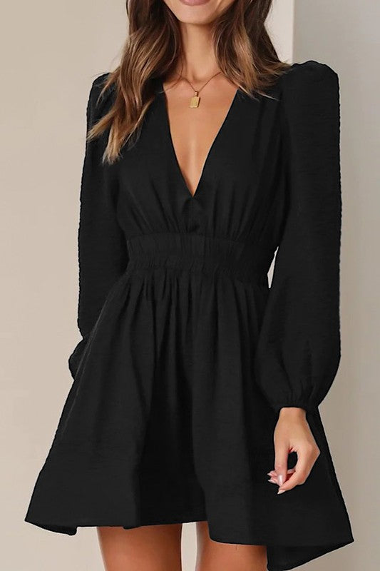 V neck long sleeve dress - Charming Charlie