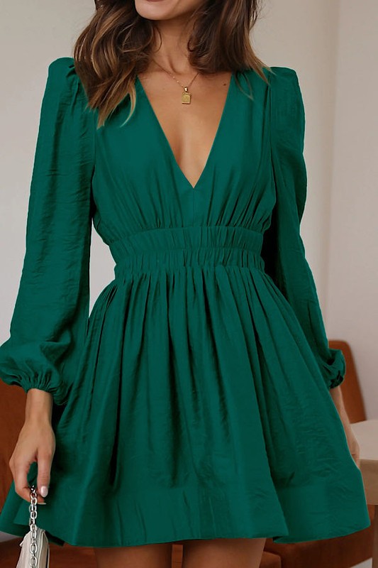 V neck long sleeve dress - Charming Charlie