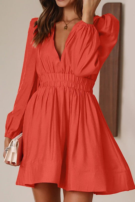 V neck long sleeve dress - Charming Charlie