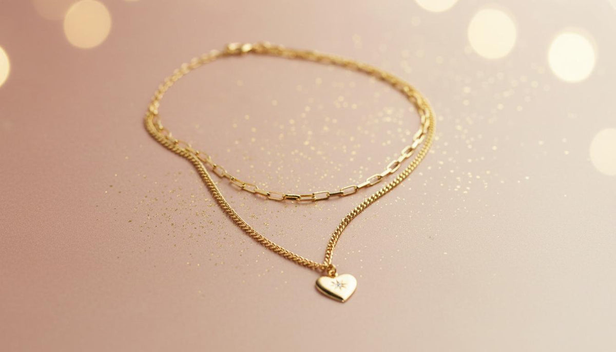 2 Row Link Heart Necklace - Charming Charlie