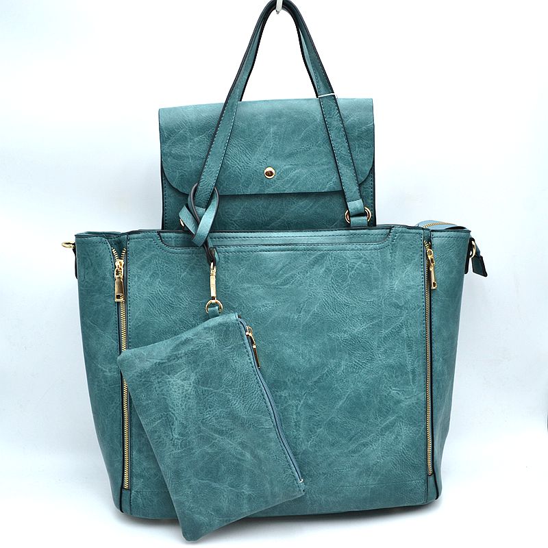 3 in 1 Side Zipper Women’s Tote Handbag set - Tote Bag