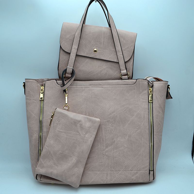 3 in 1 Side Zipper Women’s Tote Handbag set - Tote Bag
